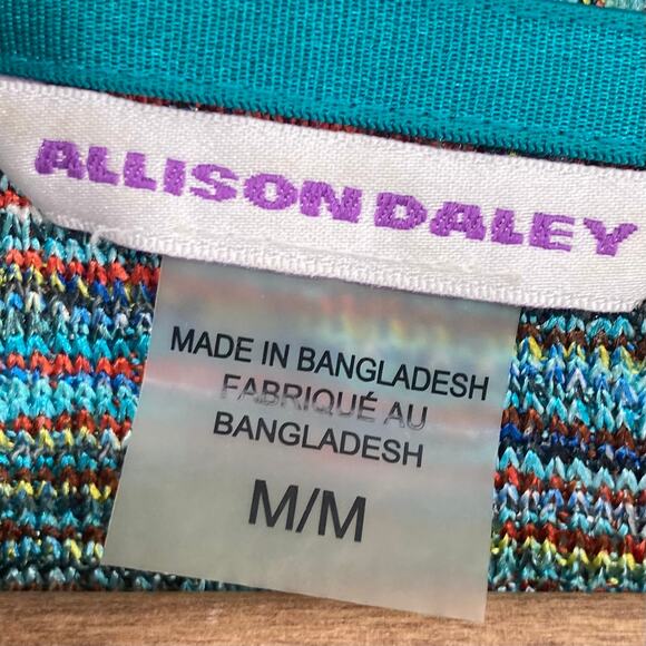 ALLISON DALEY Colorful Knit Sweater Top Multicolor Size Medium Lightweight - Picture 4 of 5